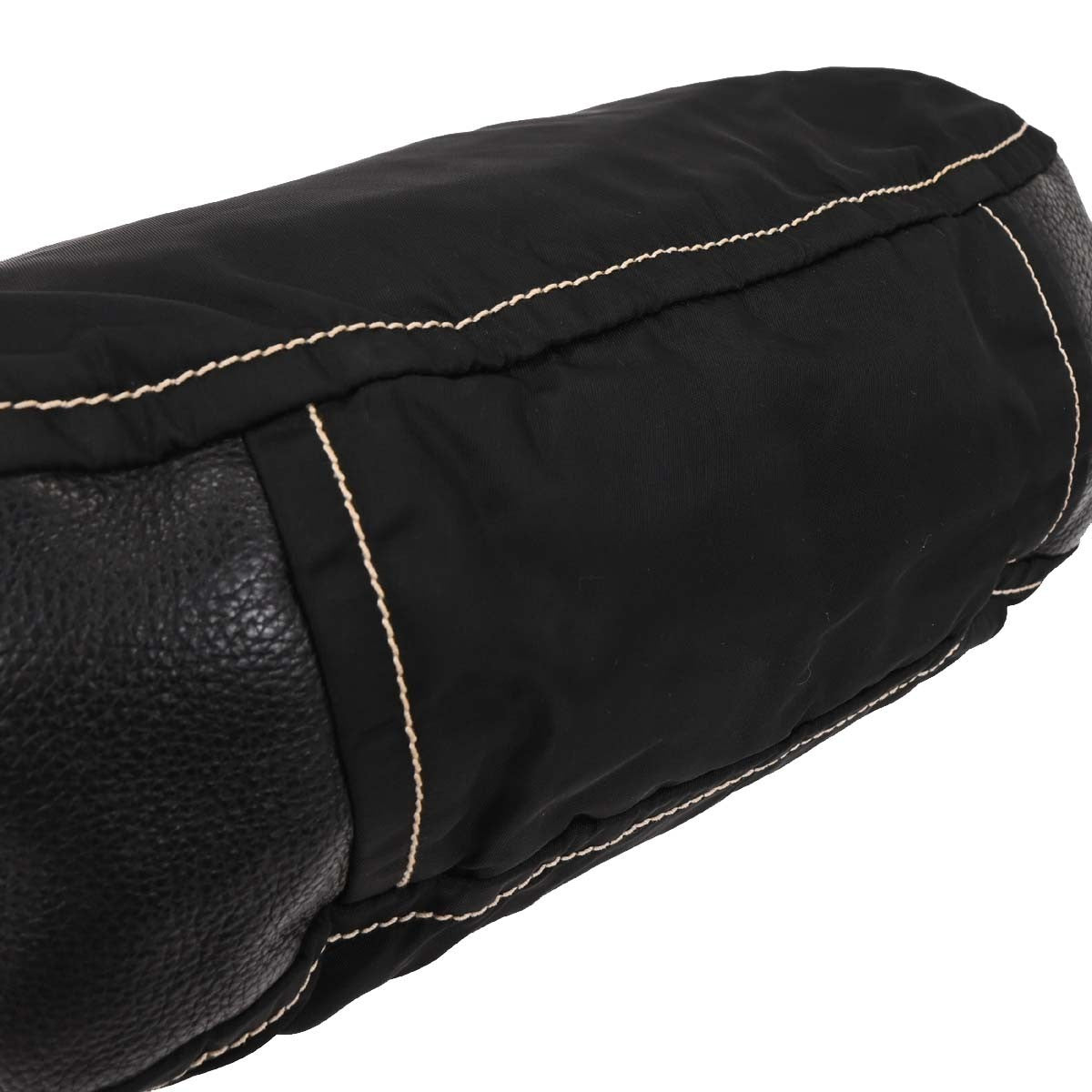 Prada Vintage Shoulder Bag Nylon And Leather Black Nylon Shoulder Bag Bag (Pre-Owned)