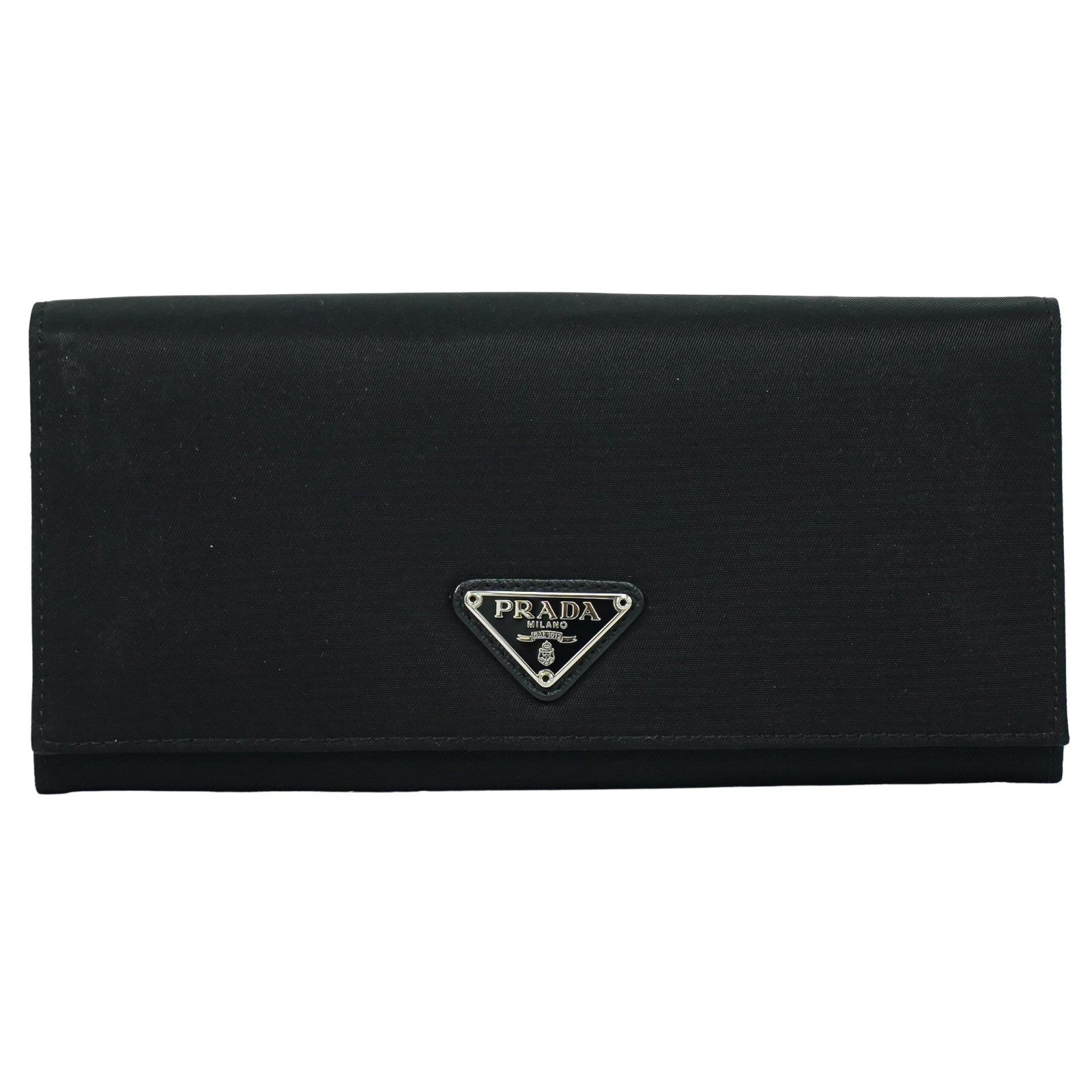 Prada Continental Wallet Tessuto Black Nylon Wallets Accessory (Pre-Owned)