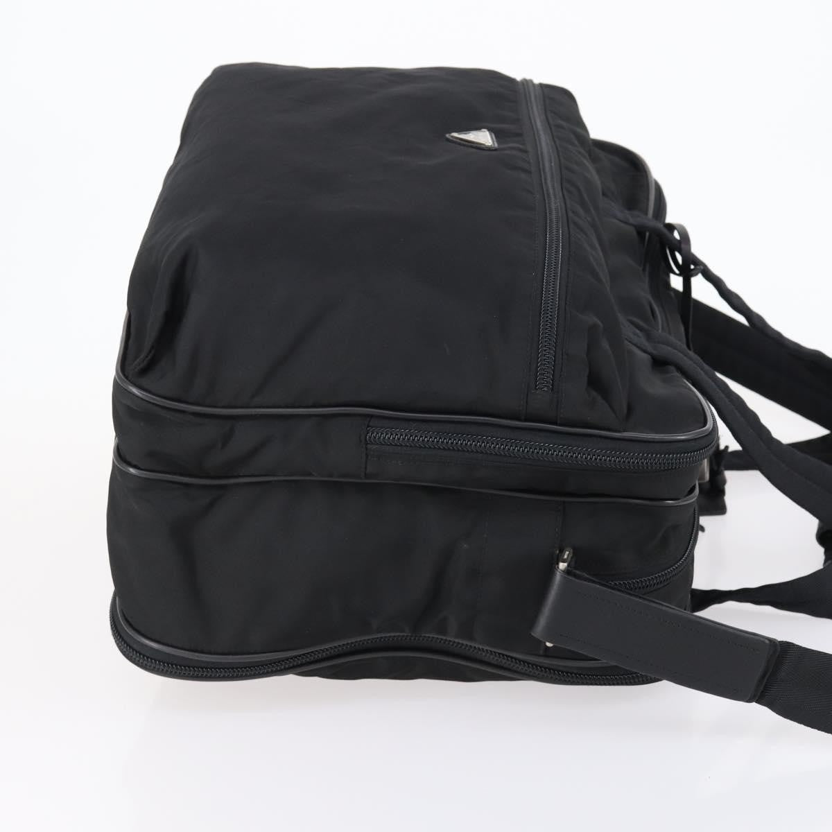 Prada Porta Computer Briefcase Tessuto And Saffiano Leather Black Nylon Briefcase Bag (Pre-Owned)