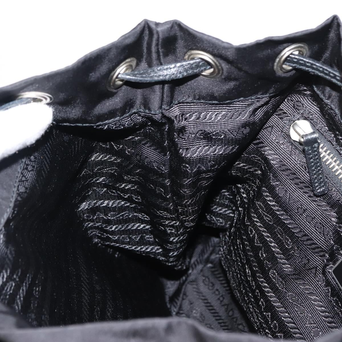 Prada Double Pocket Drawstring Shoulder Bag Tessuto Black Nylon Shoulder Bag Bag (Pre-Owned)