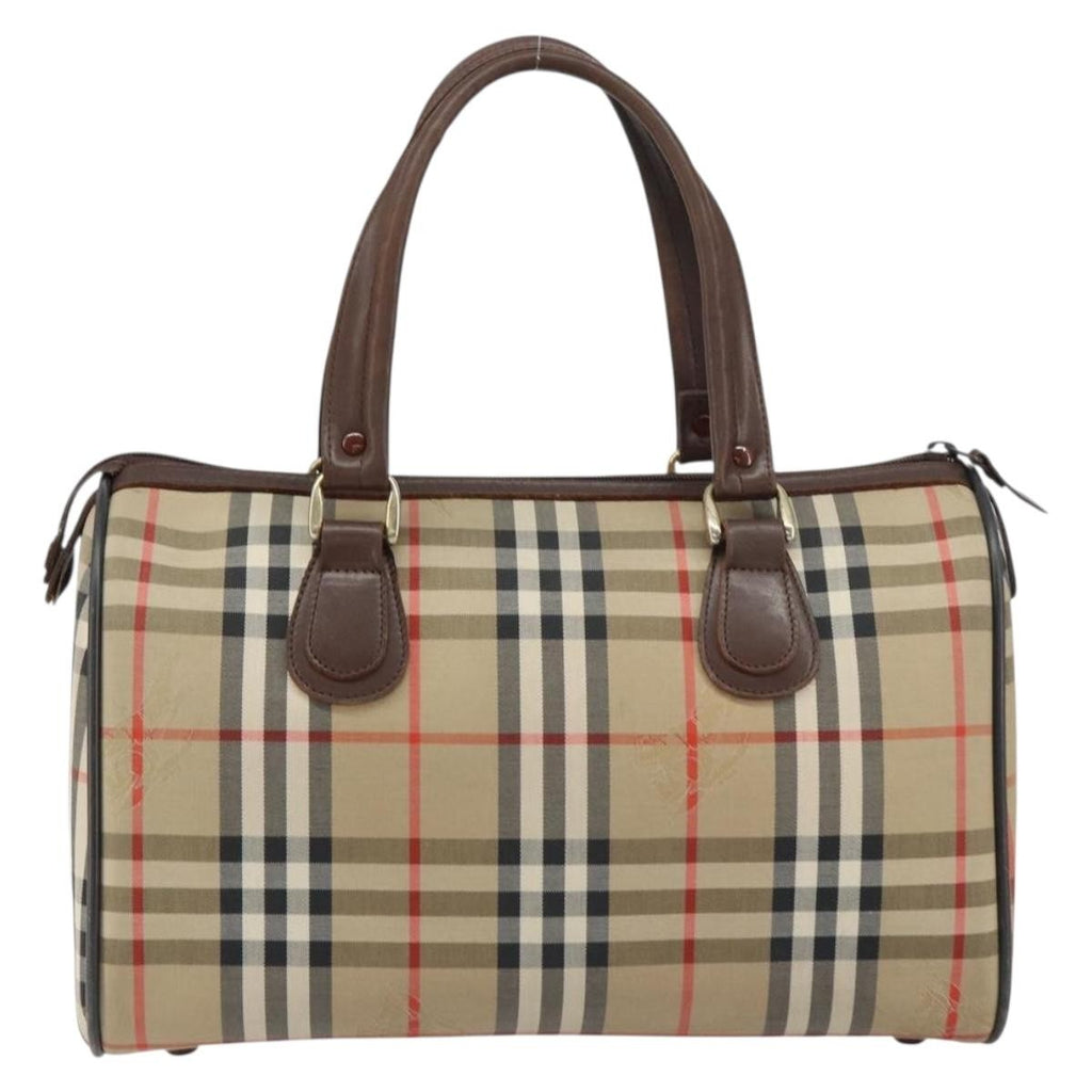 Burberry Nova Check Handbag Nova Check Canvas Beige Canvas Handbag (Pre-Owned)
