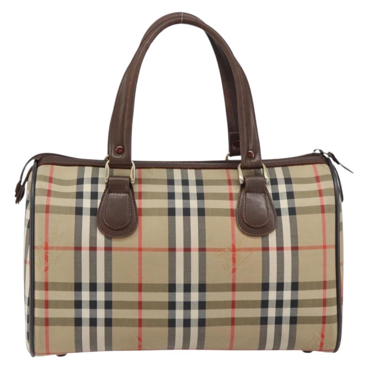 Burberry Nova Check Handbag Nova Check Canvas Beige Canvas Handbag (Pre-Owned)