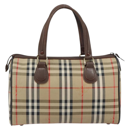 Burberry Nova Check Handbag Nova Check Canvas Beige Canvas Handbag (Pre-Owned)