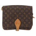 Louis Vuitton Cartouchiere Handbag Monogram Canvas Brown Canvas Shoulder Bag Bag (Pre-Owned)
