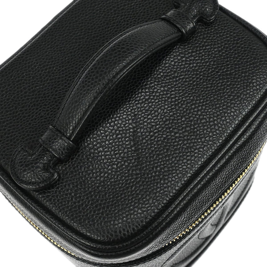 Chanel Vintage Timeless Cosmetic Case Caviar Black Leather Clutche & Pouche Bag (Pre-Owned)