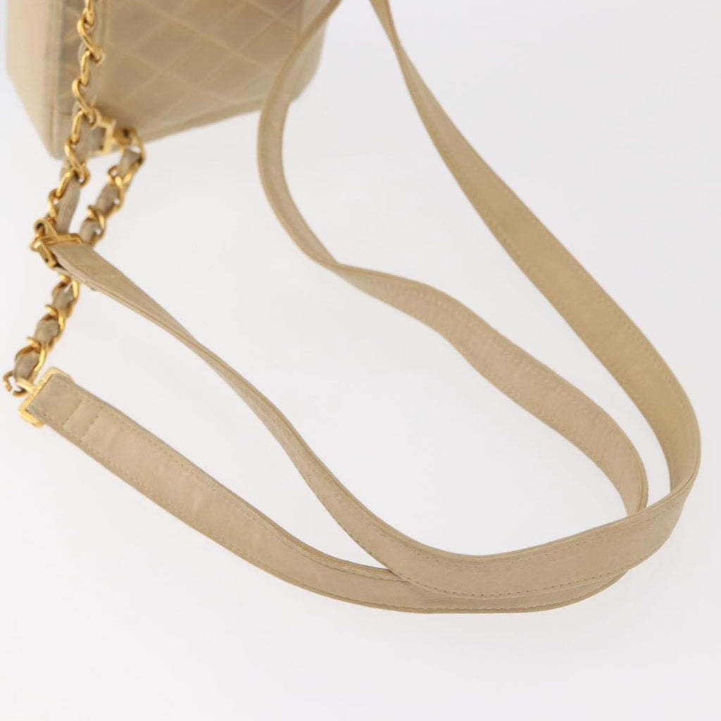 Chanel Vintage Classic Flap Backpack Quilted Lambskin Beige Leather Backpack Bag (Pre-Owned)