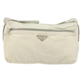 Prada Zip Waist Bag Tessuto White Nylon Shoulder Bag Bag (Pre-Owned)