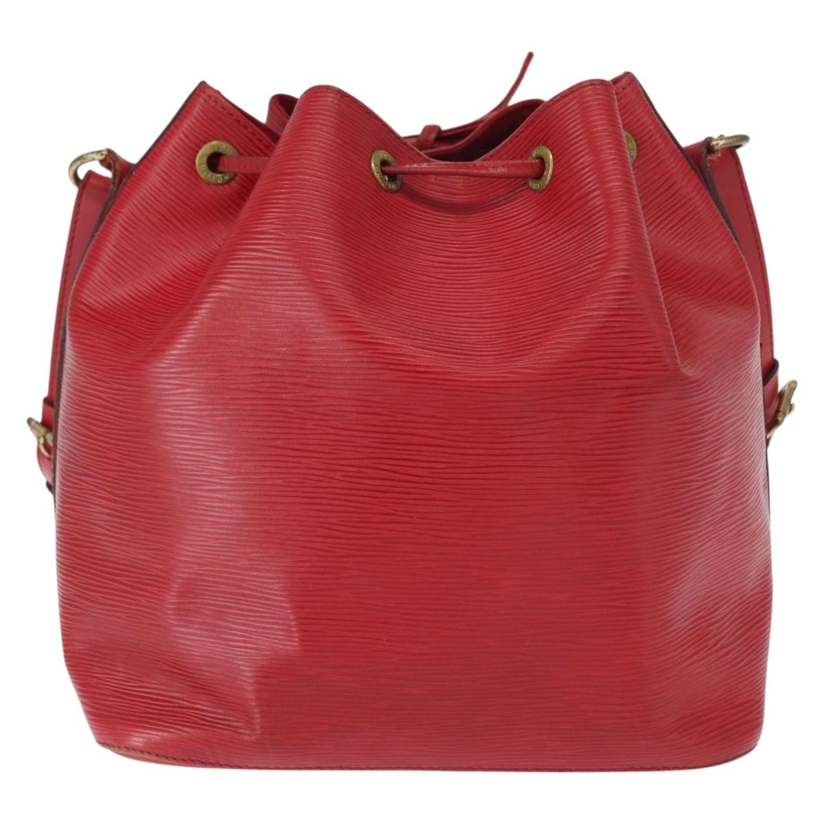 Louis Vuitton Petit Noe Handbag Epi Leather Red Leather Shoulder Bag Bag (Pre-Owned)
