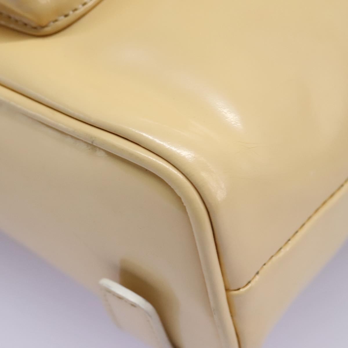 Gucci Vintage Bamboo Backpack Patent Beige Patent_Leather Backpack Bag (Pre-Owned)