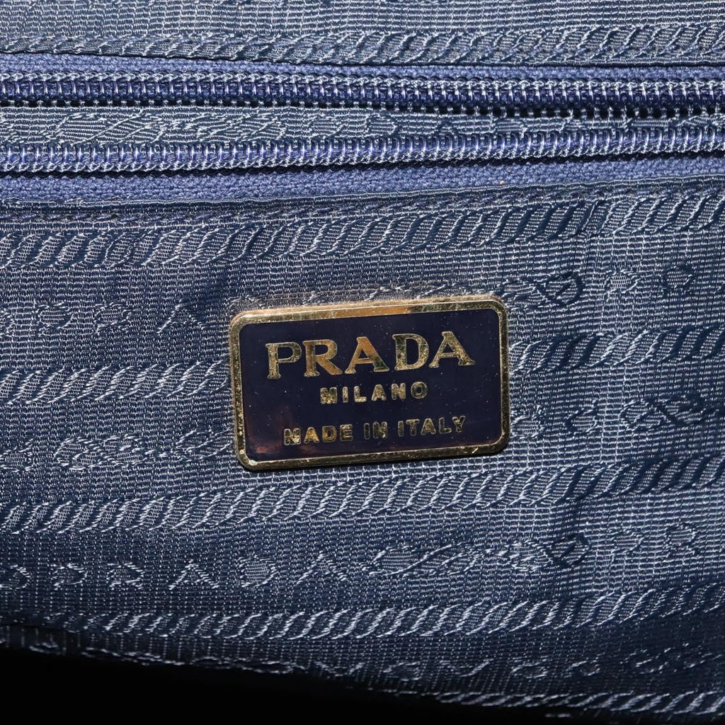 Prada Buckle Backpack Quilted Tessuto Navy Nylon Backpack Bag (Pre-Owned)