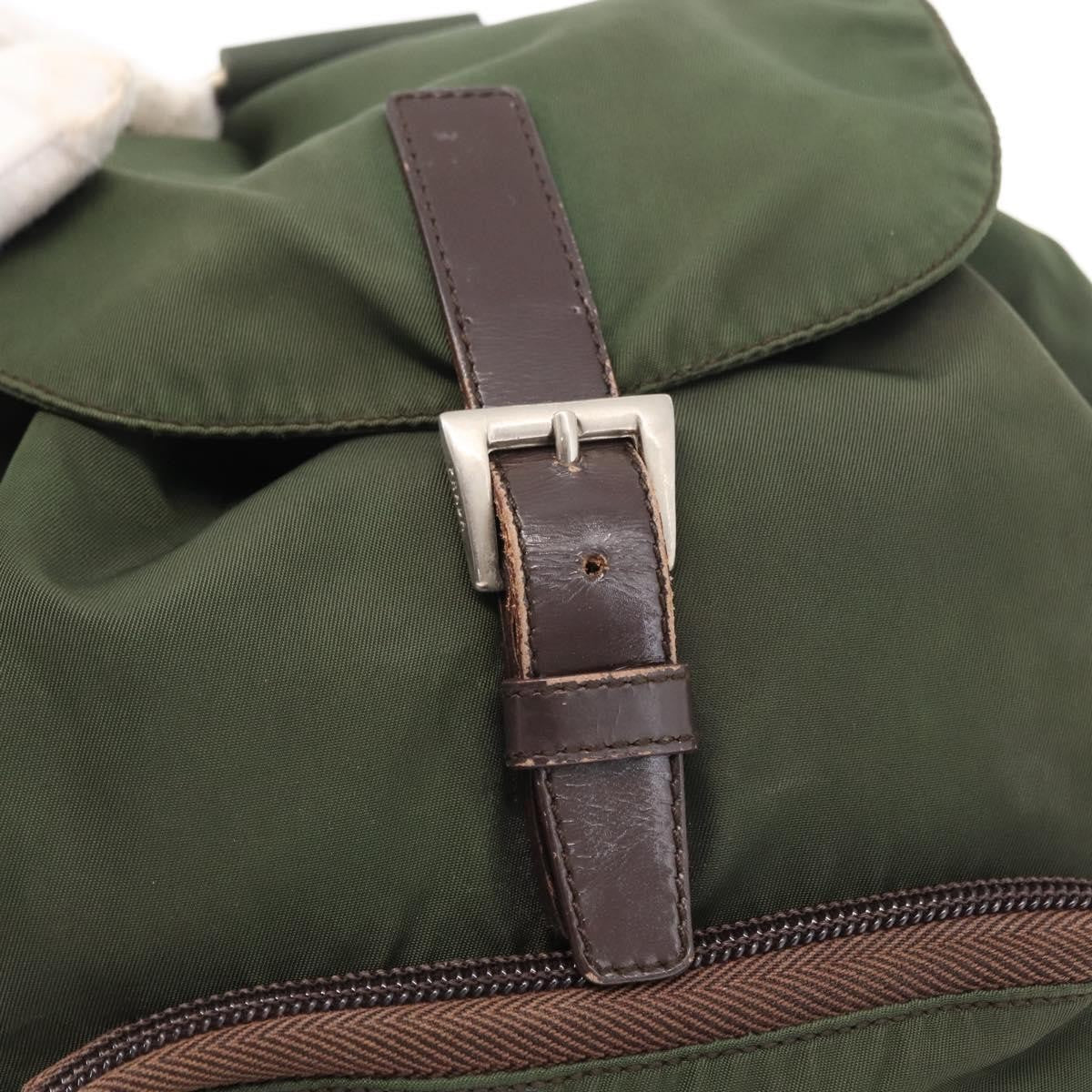 Prada Front Pocket Backpack Tessuto Khaki Nylon Backpack Bag (Pre-Owned)
