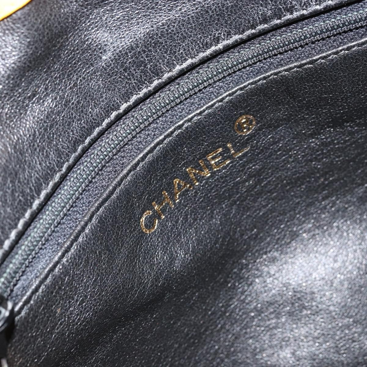Chanel Vintage Cc Fold Over Shoulder Bag Quilted Lambskin Yellow Leather Shoulder Bag Bag (Pre-Owned)