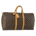 Louis Vuitton Keepall Bag Monogram Canvas Brown Canvas Travel Bag Bag (Pre-Owned)