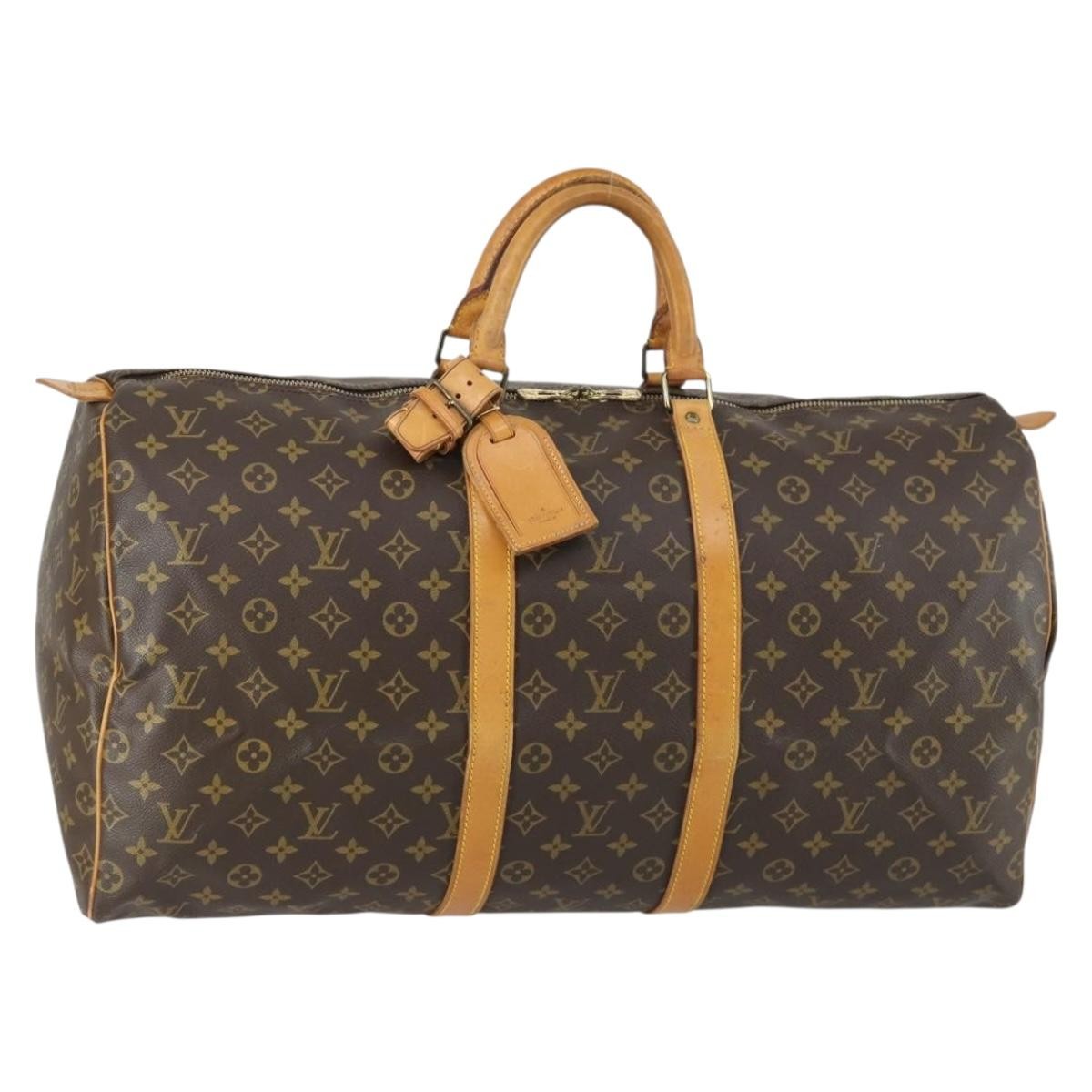 Louis Vuitton Keepall Bag Monogram Canvas Brown Canvas Travel Bag Bag (Pre-Owned)