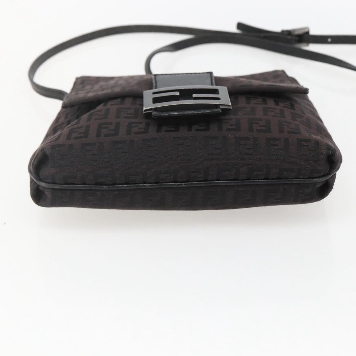 Fendi Vintage Flap Crossbody Bag Zucchino Canvas Brown Canvas Shoulder Bag Bag (Pre-Owned)