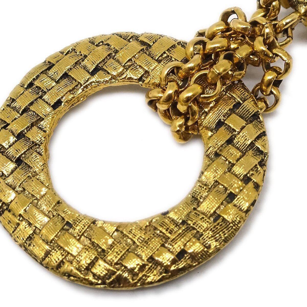 Chanel Cc Dangle Earrings Metal Gold Gold_Plated Earrings Jewelry (Pre-Owned)