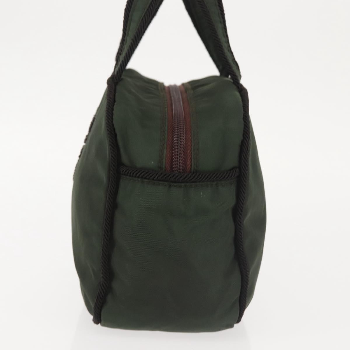Prada Vintage Handbag Tessuto Khaki Nylon Handbag (Pre-Owned)