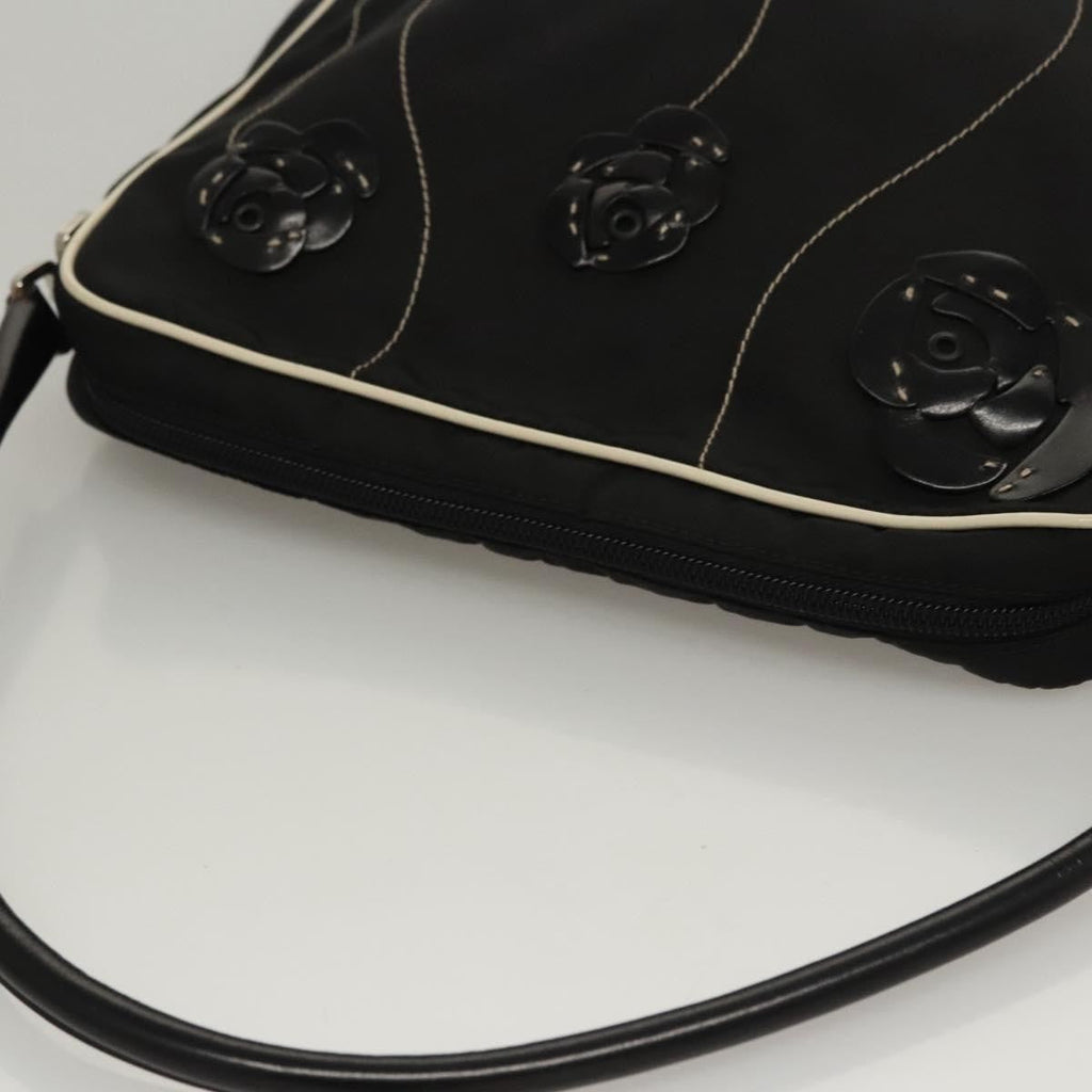 Prada Vintage Shoulder Bag Nylon And Leather Black Nylon Shoulder Bag Bag (Pre-Owned)