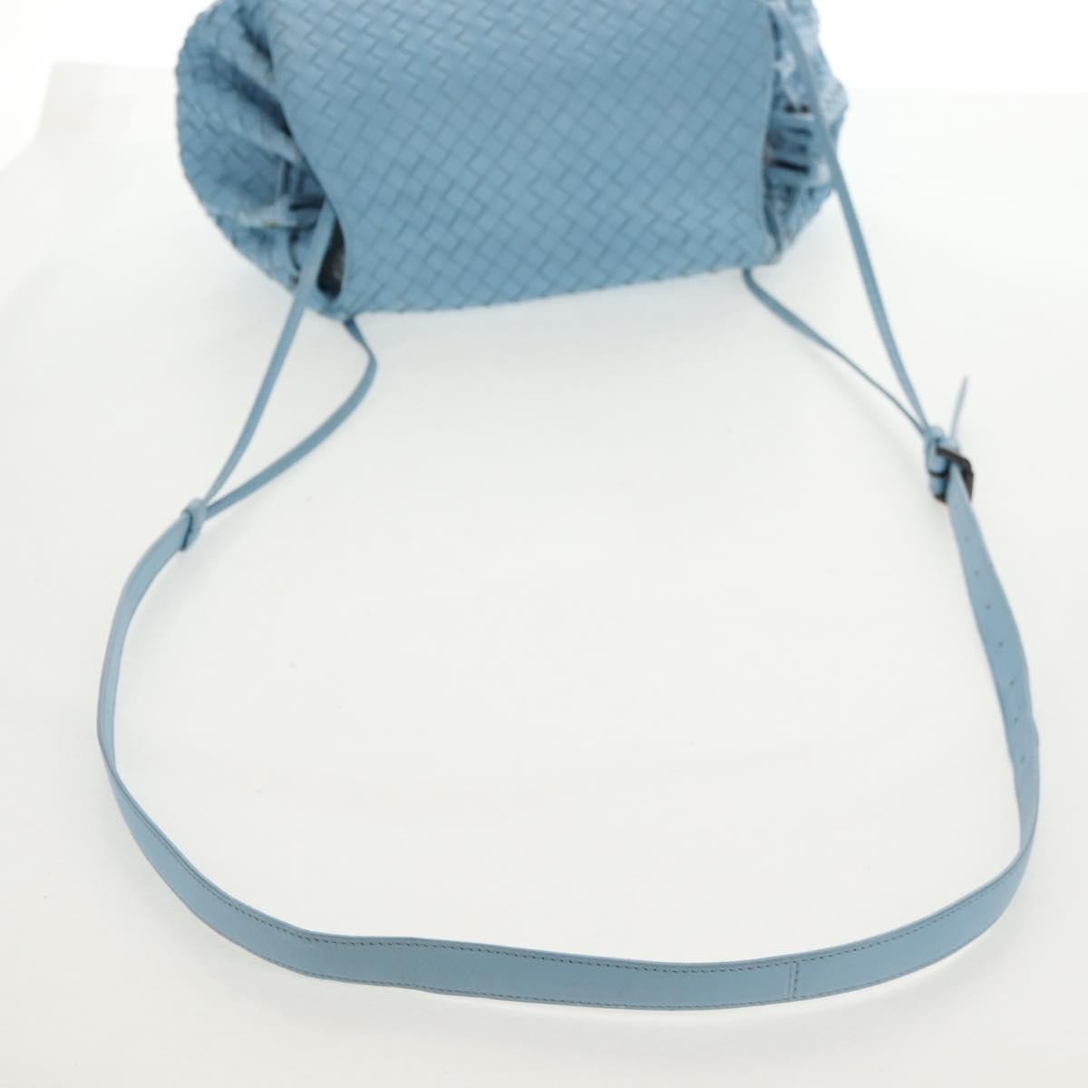 Bottega Veneta Intrecciato Shoulder Bag Leather Blue Leather Shoulder Bag Bag (Pre-Owned)