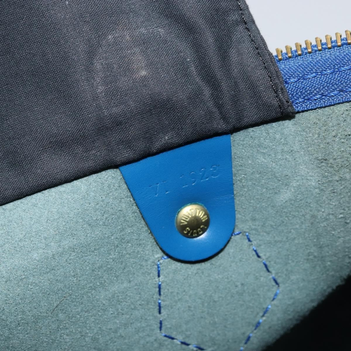 Louis Vuitton Speedy Handbag Epi Leather Blue Leather Handbag (Pre-Owned)