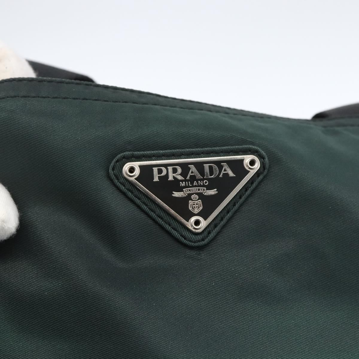 Prada Vintage Zip Tote Tessuto Green Nylon Tote Bag Bag (Pre-Owned)