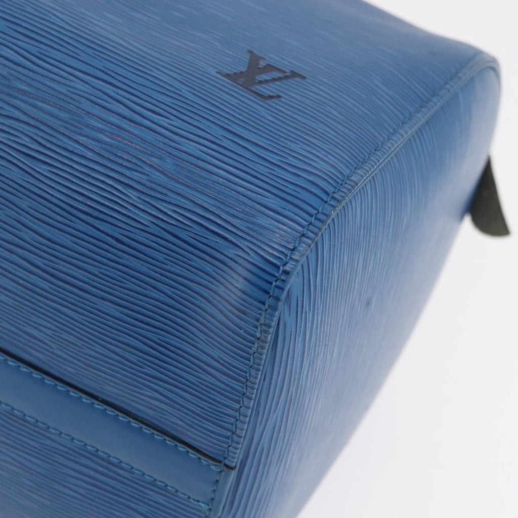 Louis Vuitton Speedy Handbag Epi Leather Blue Leather Handbag (Pre-Owned)