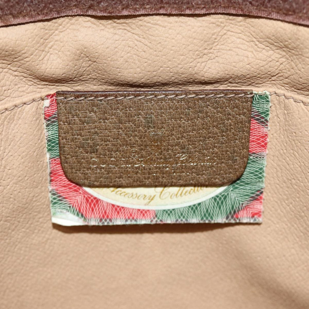 Gucci Sherry Line Pouch Canvas Beige Canvas Clutche & Pouche Bag (Pre-Owned)