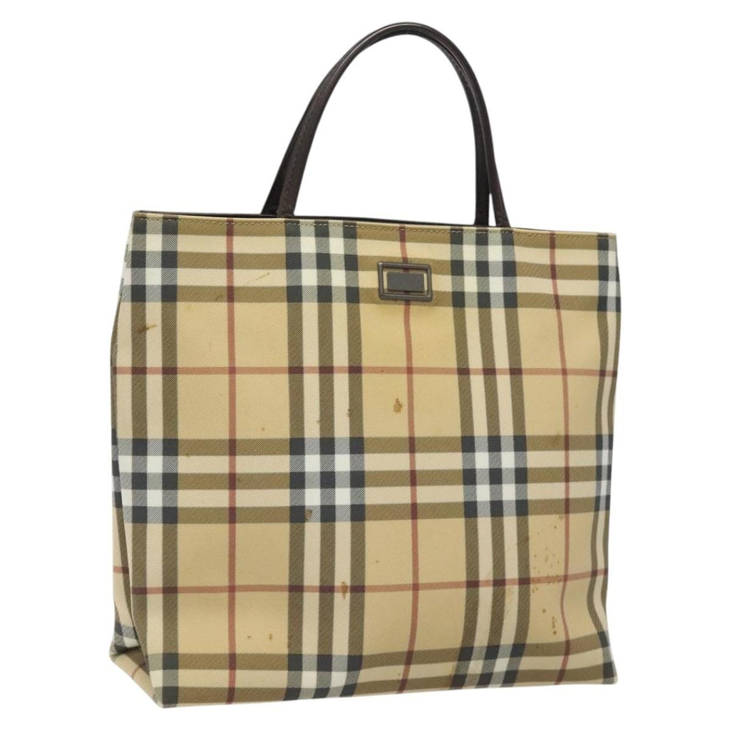 Burberry Nova Check Handbag Nova Check Canvas Beige Canvas Handbag (Pre-Owned)