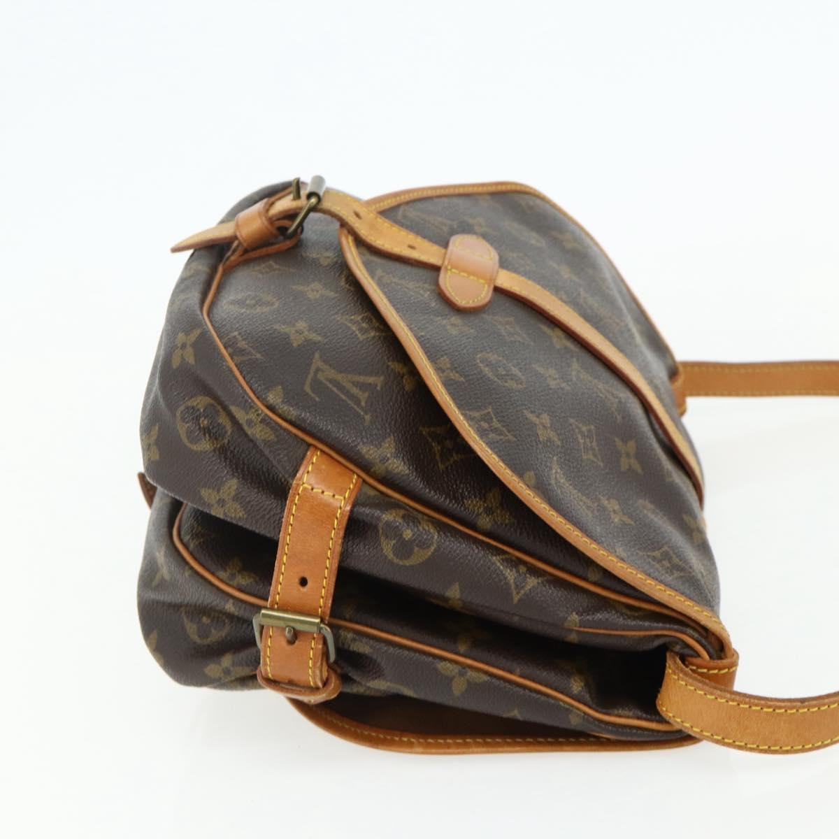 Louis Vuitton Saumur Handbag Monogram Canvas Brown Canvas Shoulder Bag Bag (Pre-Owned)