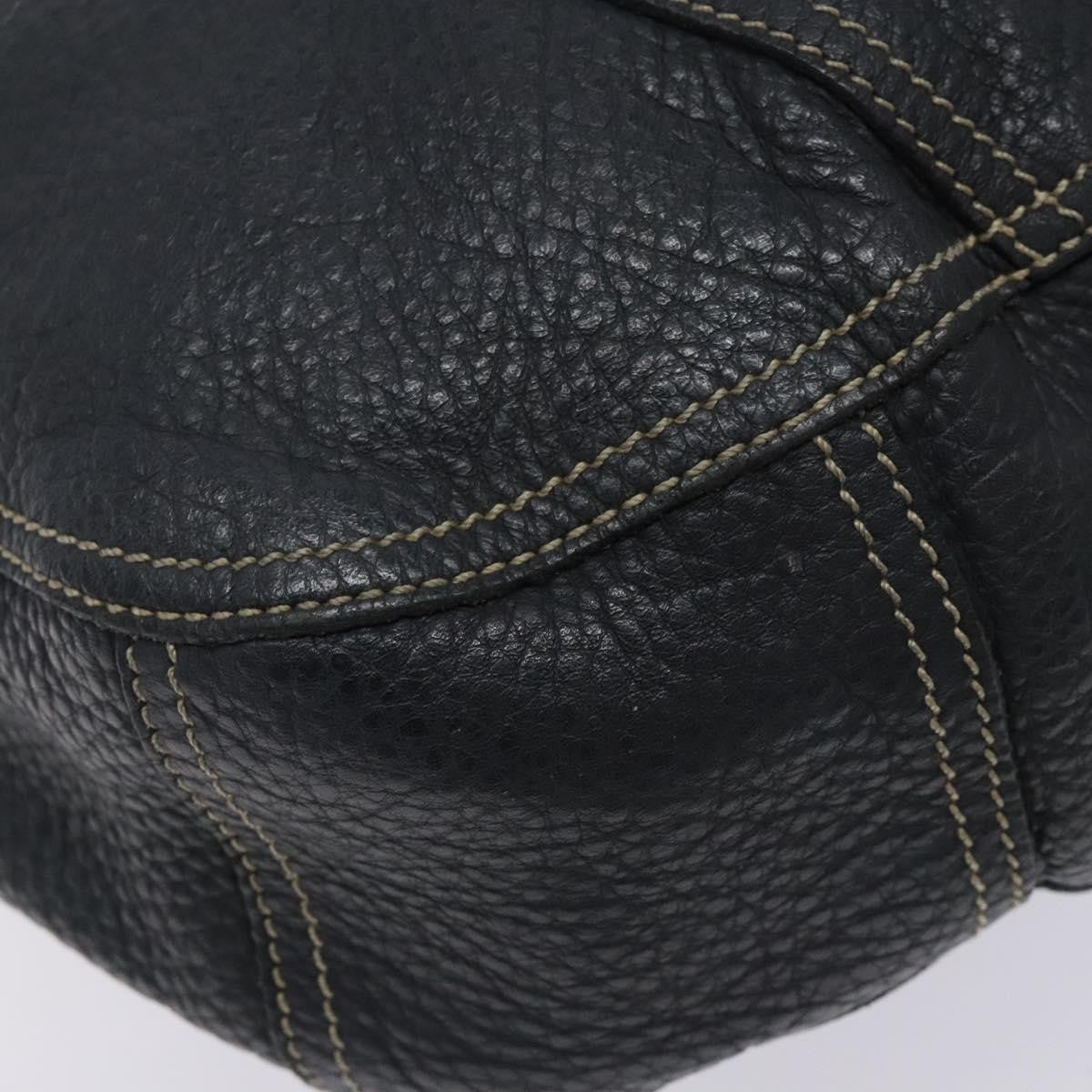 Prada Vintage Shoulder Bag Leather Navy Leather Shoulder Bag Bag (Pre-Owned)