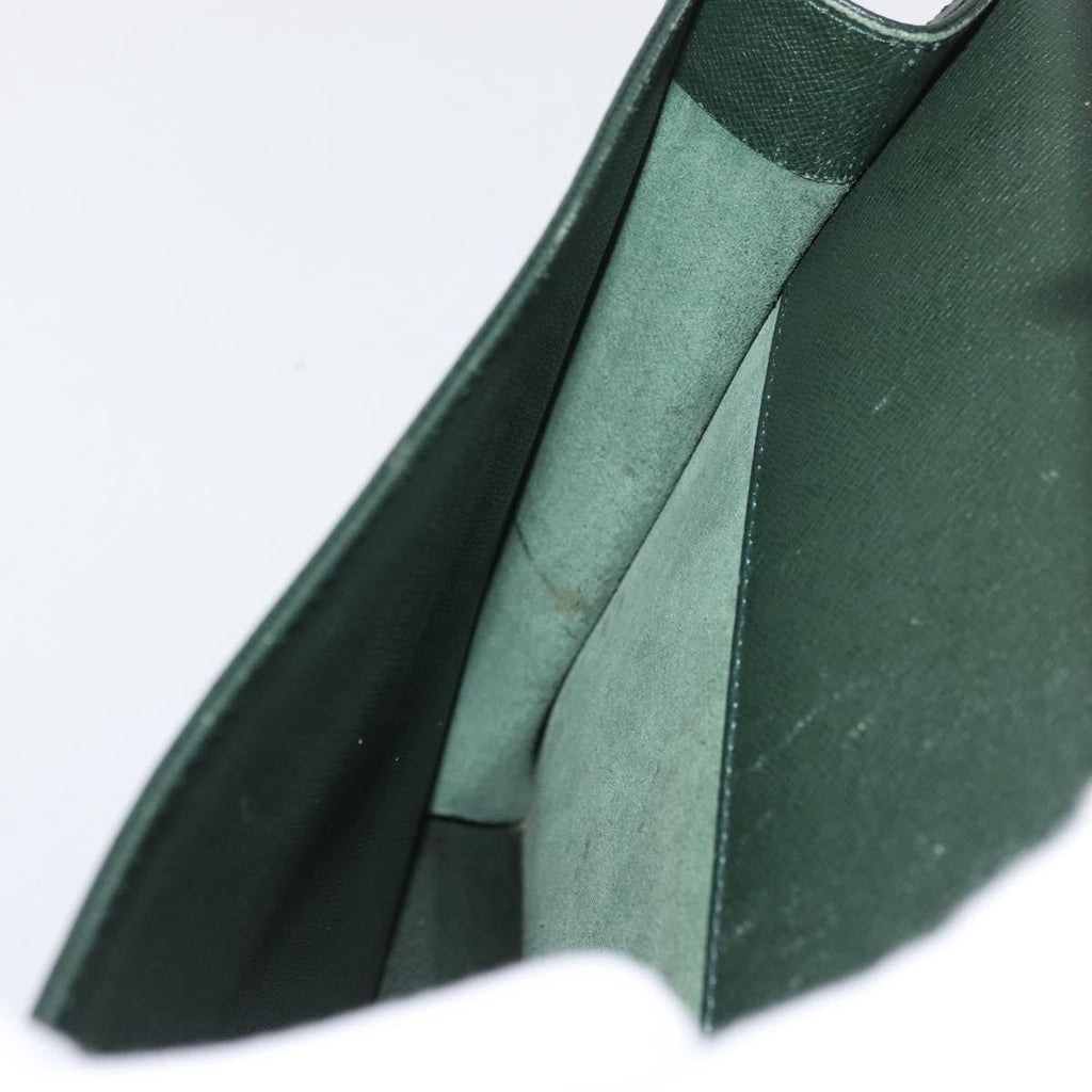 Louis Vuitton Serviette Kourad Briefcase Taiga Leather Green Leather Handbag (Pre-Owned)