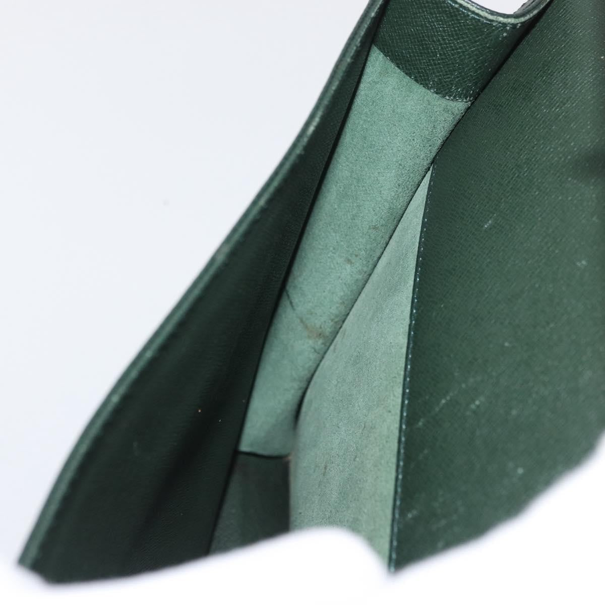 Louis Vuitton Serviette Kourad Briefcase Taiga Leather Green Leather Handbag (Pre-Owned)