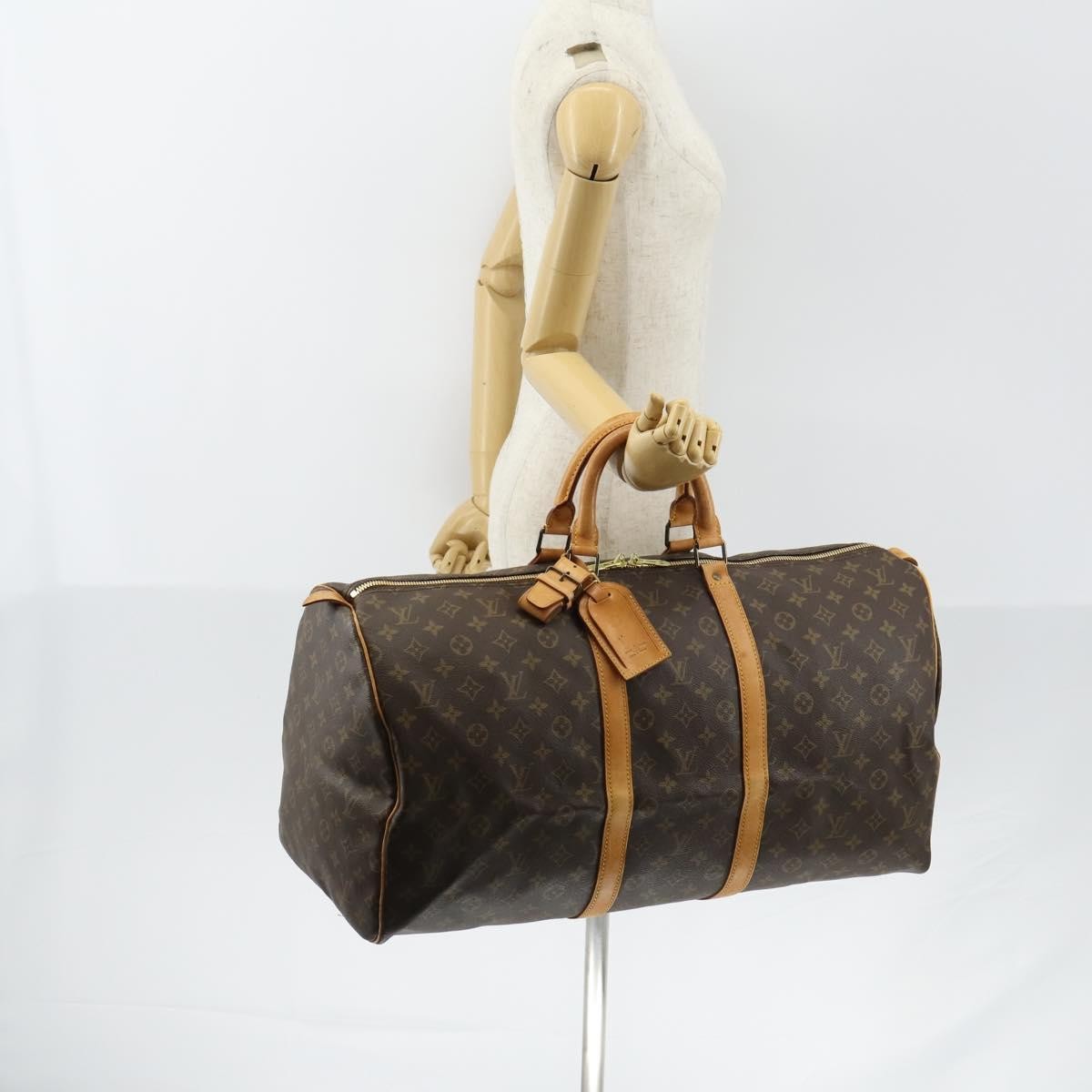 Louis Vuitton Keepall Bag Monogram Canvas Brown Canvas Travel Bag Bag (Pre-Owned)
