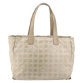 Chanel Travel Line Tote Nylon Beige Nylon Tote Bag Bag (Pre-Owned)