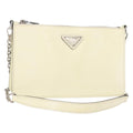 Prada Chain Crossbody Bag Vernice Saffiano Leather White Leather Shoulder Bag Bag (Pre-Owned)
