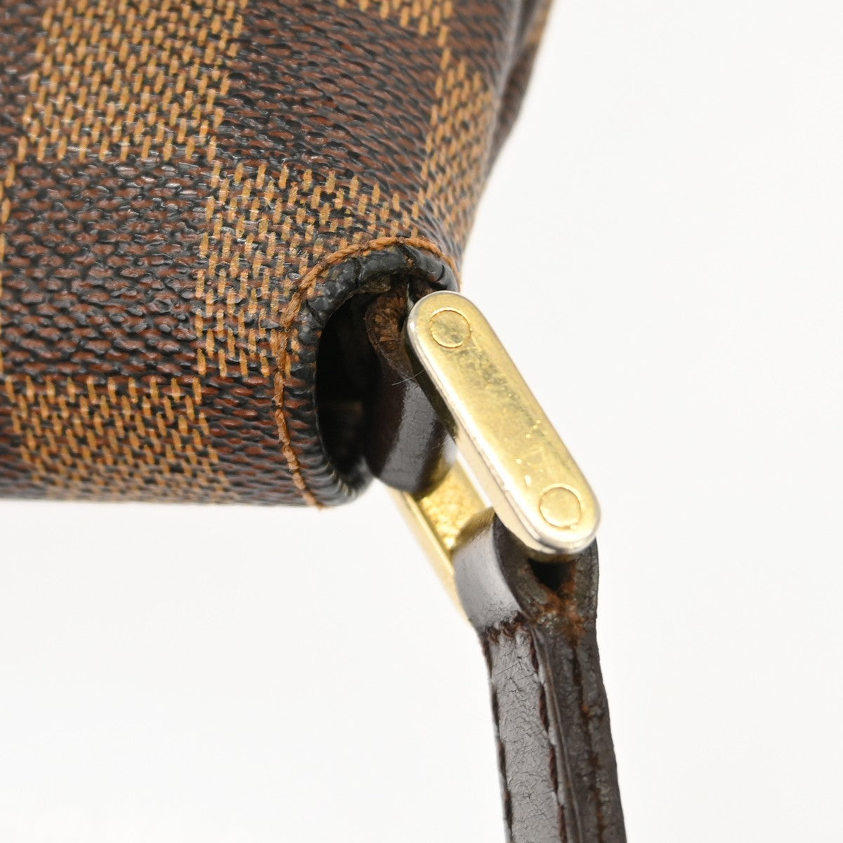 Louis Vuitton Musette Tango Handbag Damier Brown Canvas Shoulder Bag Bag (Pre-Owned)