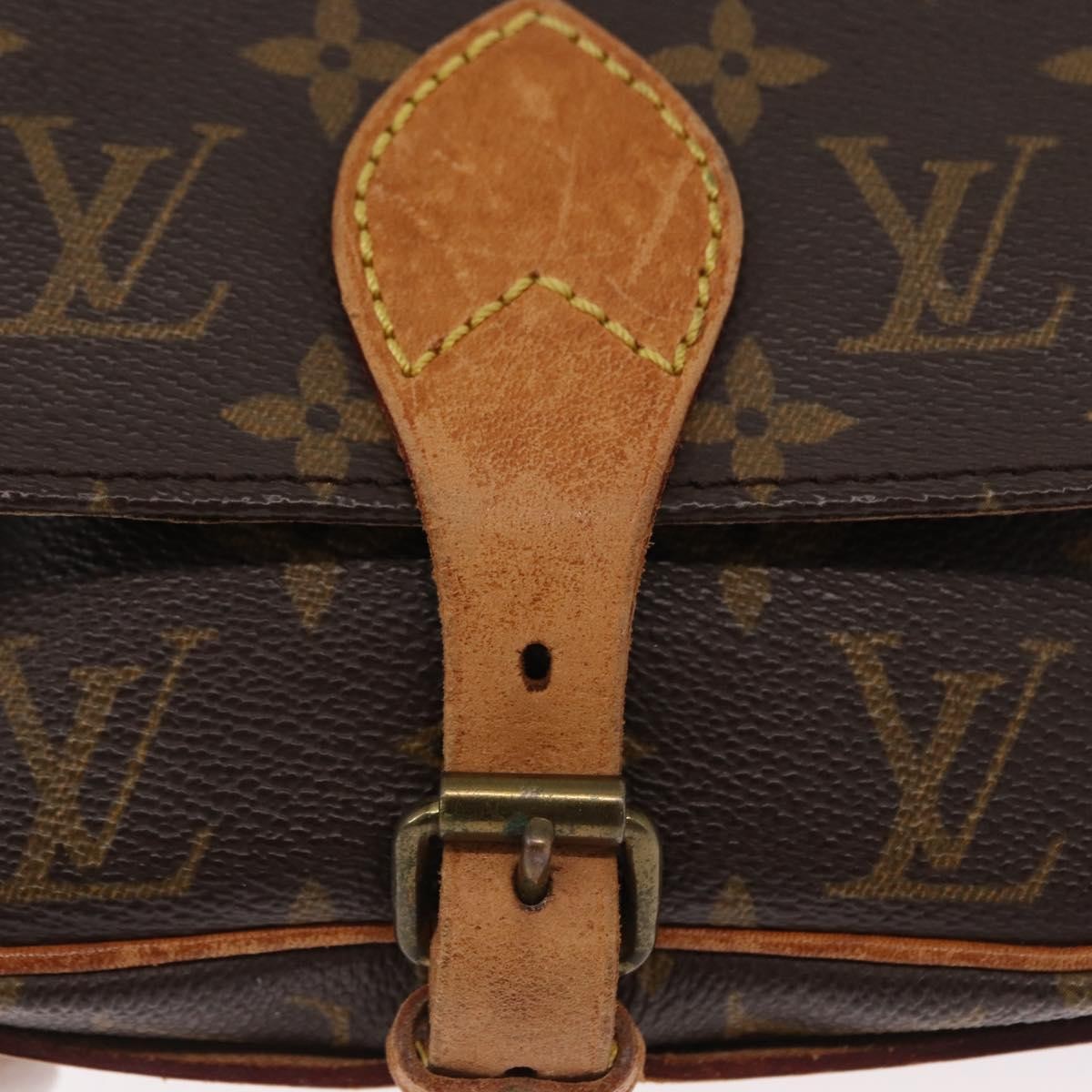 Louis Vuitton Cartouchiere Handbag Monogram Canvas Brown Canvas Shoulder Bag Bag (Pre-Owned)
