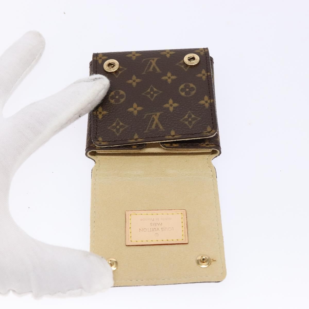 Louis Vuitton Case Jewelry Box Canvas Brown Canvas Wallets Accessory (Pre-Owned)
