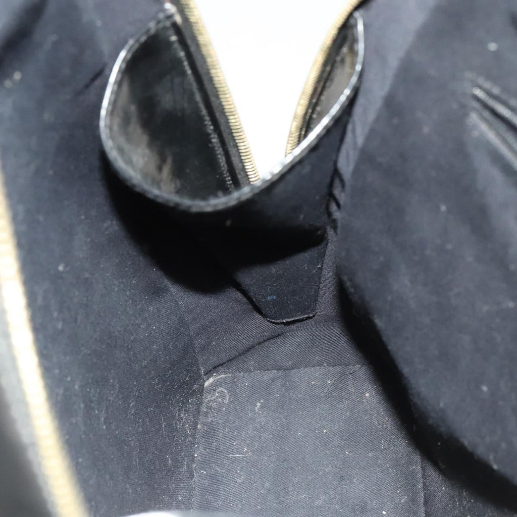 Gucci Vintage Bamboo Backpack Patent Black Patent_Leather Backpack Bag (Pre-Owned)