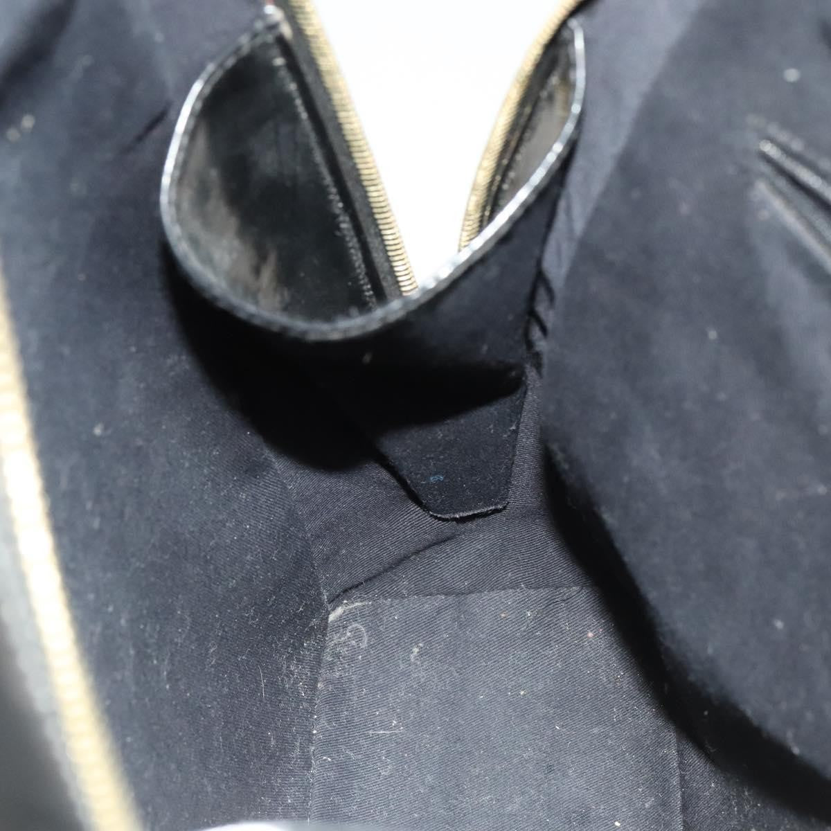 Gucci Vintage Bamboo Backpack Patent Black Patent_Leather Backpack Bag (Pre-Owned)