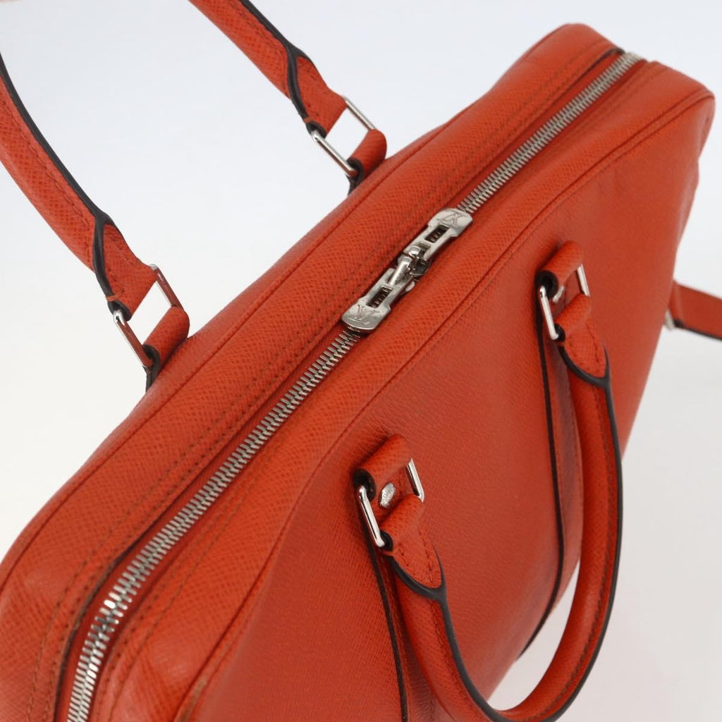 Louis Vuitton Porte-Documents Voyage Briefcase Taiga Leather Orange Leather Briefcase Bag (Pre-Owned)