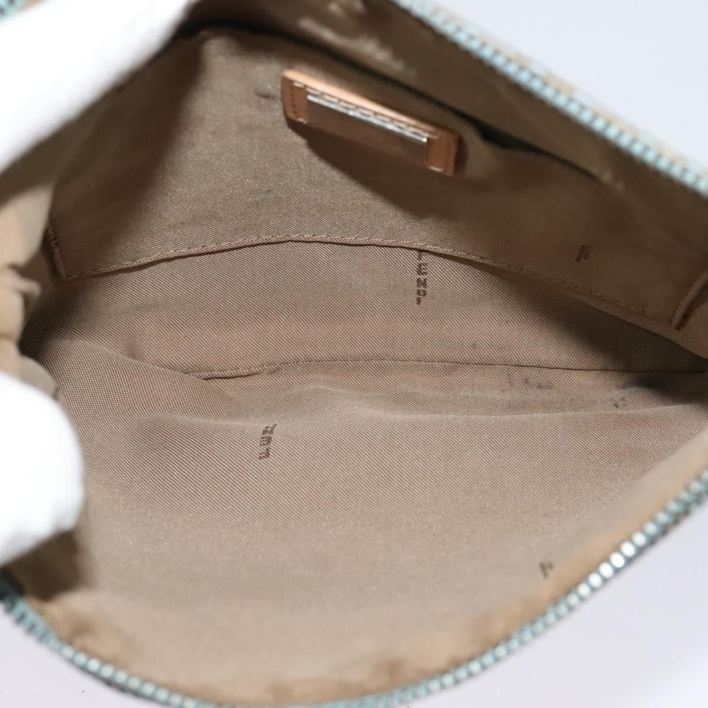Fendi Vintage Flat Crossbody Bag Zucchino Canvas Blue Canvas Shoulder Bag Bag (Pre-Owned)