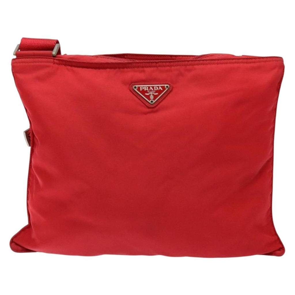 Prada Flat Messenger Bag Tessuto Red Nylon Bag (Pre-Owned)
