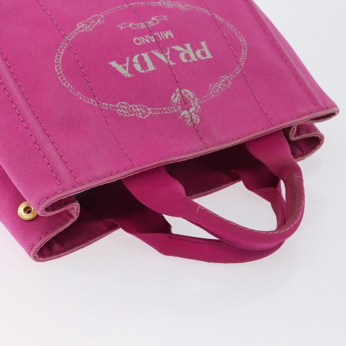 Prada Canapa Tote Canvas Pink Canvas Tote Bag Bag (Pre-Owned)