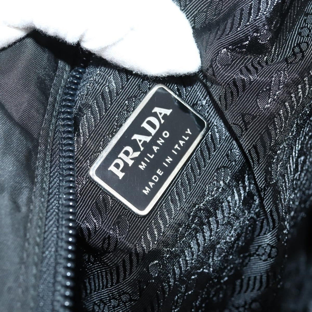 Prada Porta Computer Briefcase Tessuto And Saffiano Leather Black Nylon Briefcase Bag (Pre-Owned)