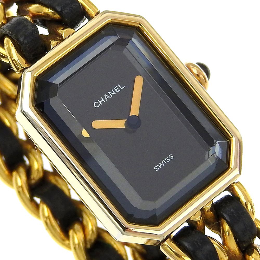Chanel Premiere Rock Quartz Watch Plated Metal And Leather Watch (Pre-Owned)