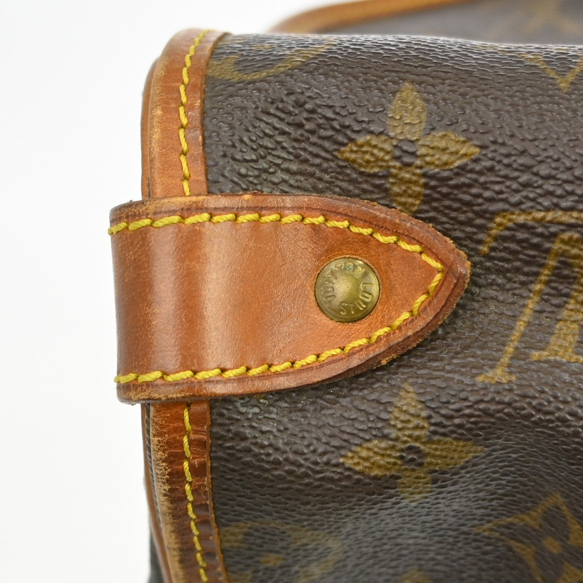 Louis Vuitton Saumur Handbag Monogram Canvas Brown Canvas Shoulder Bag Bag (Pre-Owned)