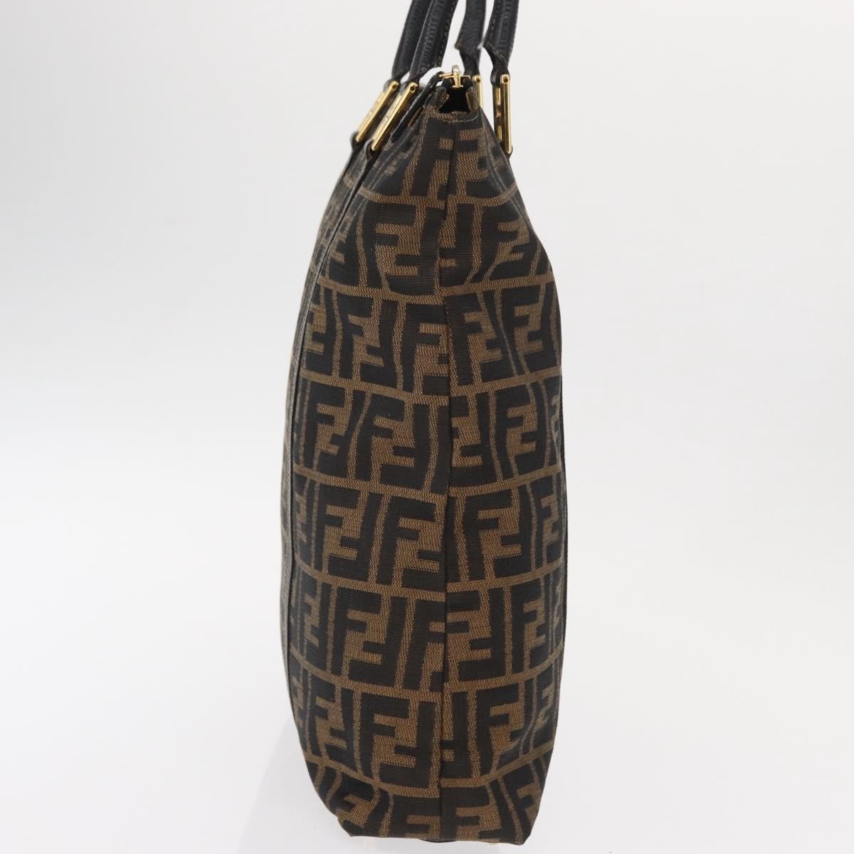 Fendi Zucca Tote Bag Canvas Black Canvas Tote Bag Bag (Pre-Owned)