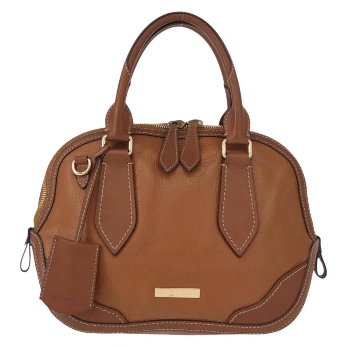 Burberry Orchard Bag Smooth Leather Brown Leather Handbag (Pre-Owned)