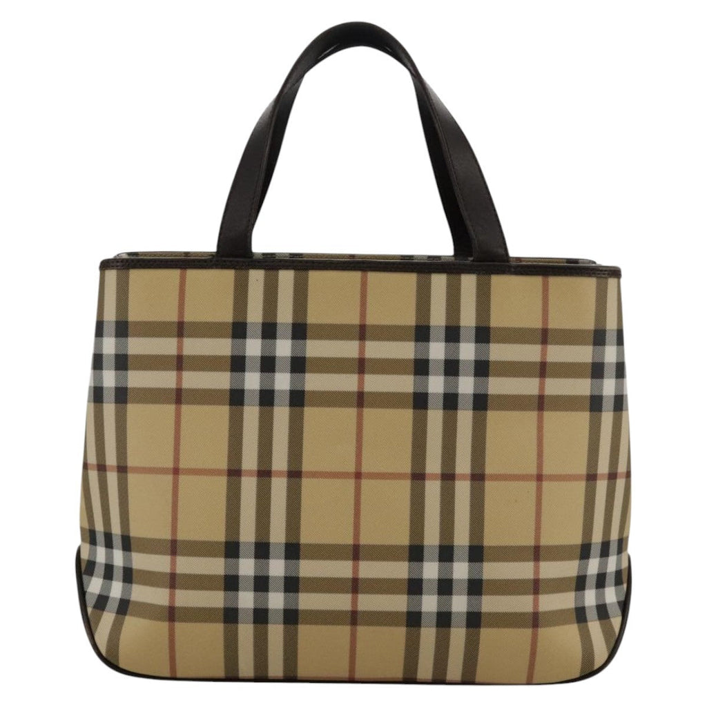 Burberry Nova Check Handbag Nova Check Canvas And Leather Beige Canvas Handbag (Pre-Owned)